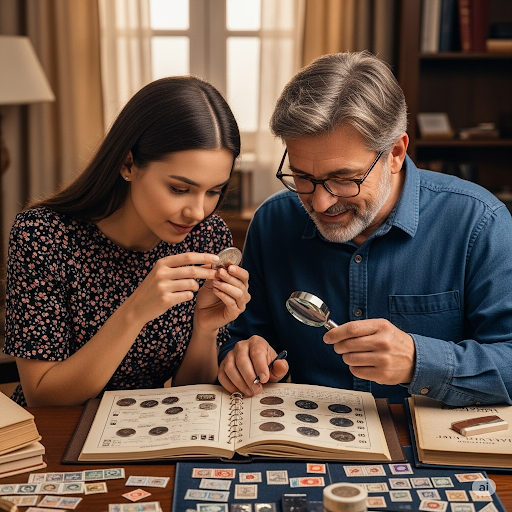 dad and daugther numismatic and philatelist dad and daugther numismatic and philatelist